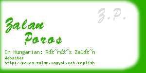 zalan poros business card